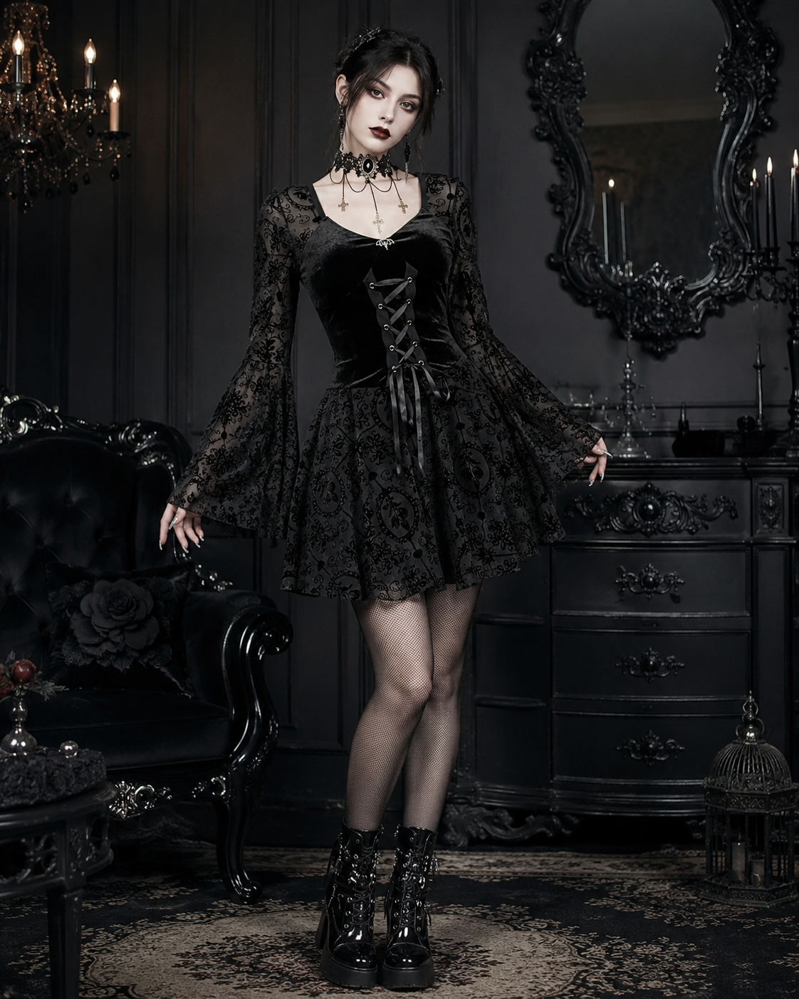 GothDress  FlareSleeve