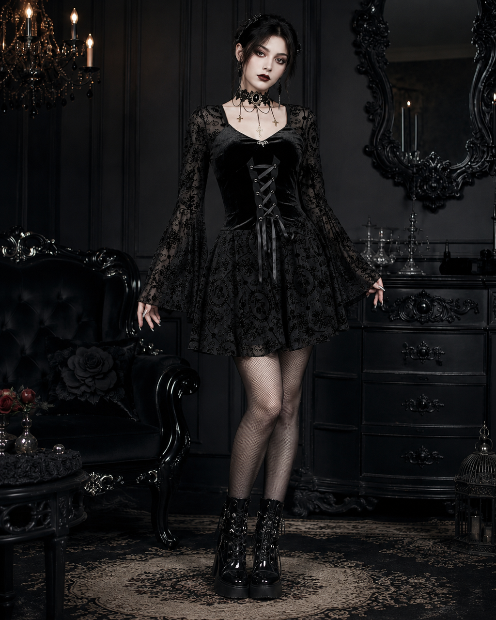 GothDress  FlareSleeve