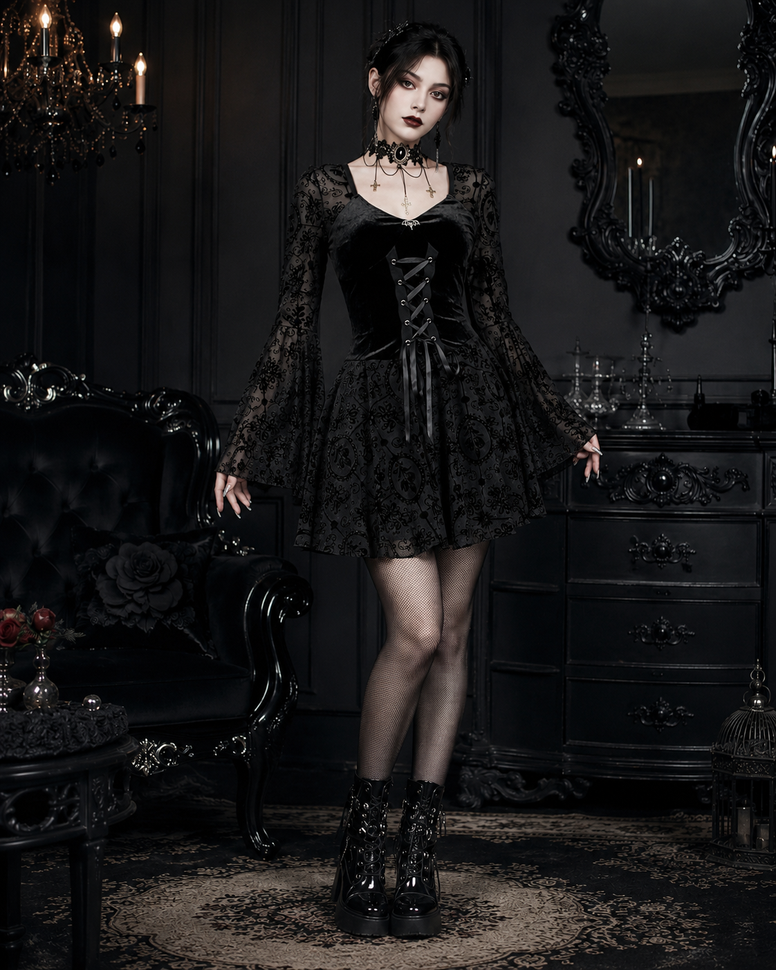 GothDress  FlareSleeve