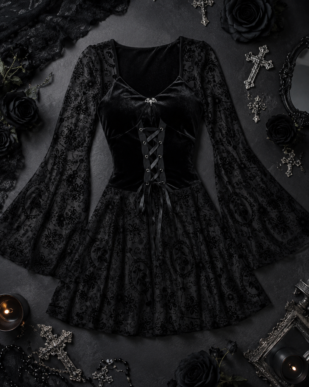 GothDress  FlareSleeve